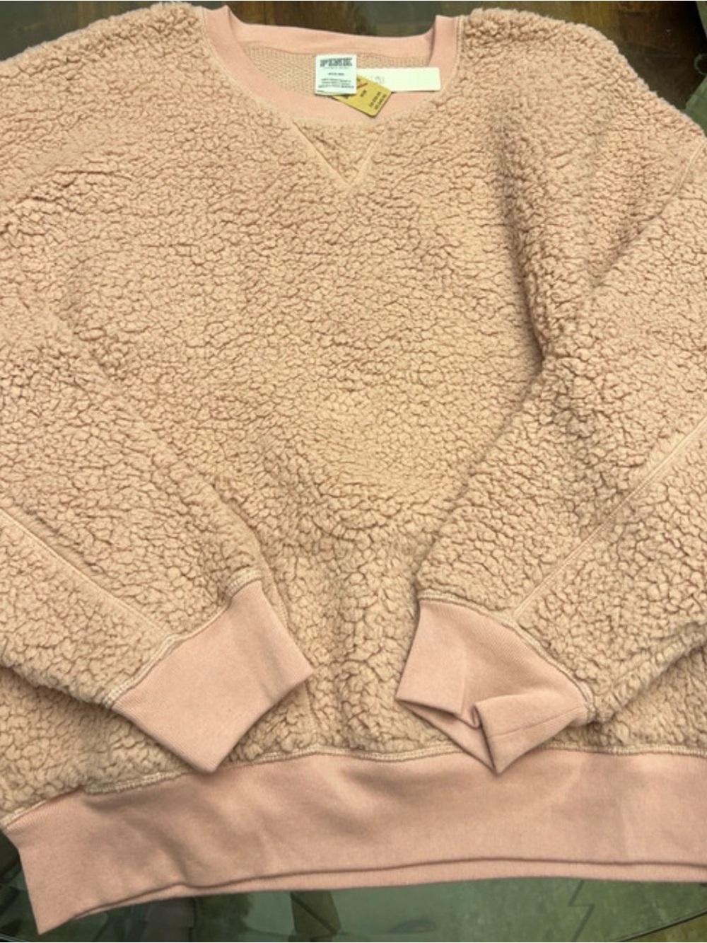 Victoria's Secret Blush Pink Sherpa Crewneck Sweater